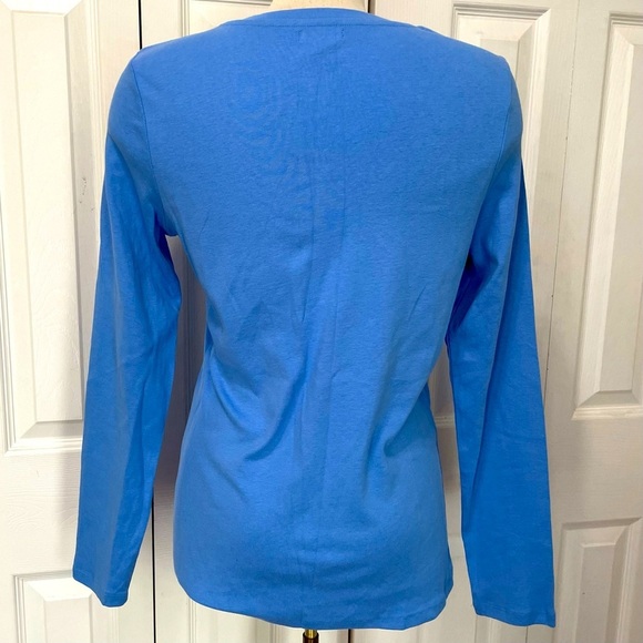 U.S. Polo Assn. Periwinkle Blue Fitted Long Sleeve V-neck Tee - Picture 4 of 7